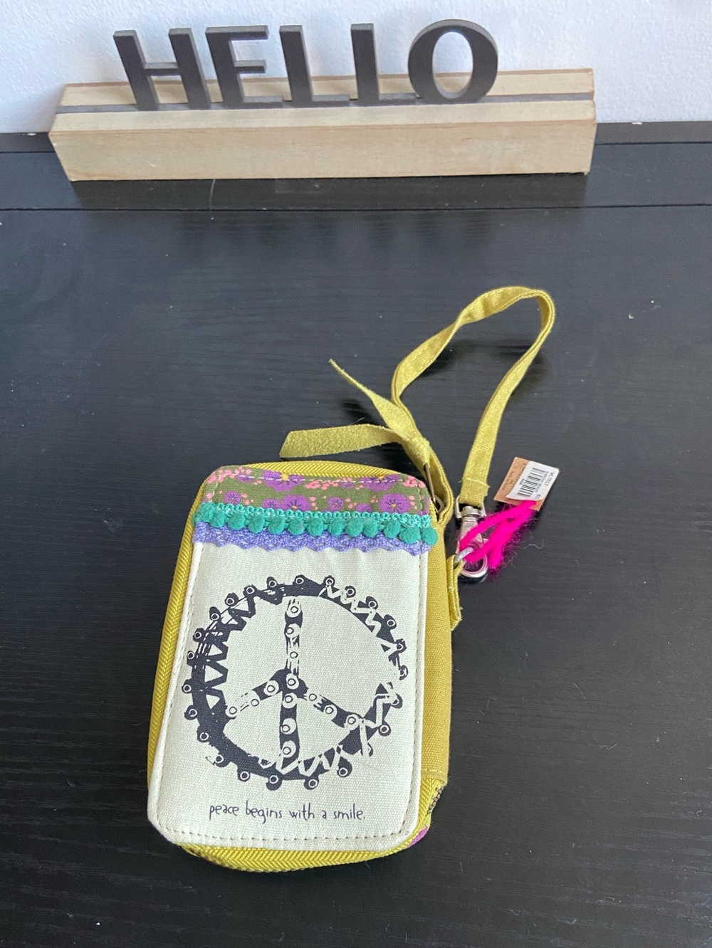 NWT Natural Life peace floral boho wristlet wallet - Picture 2 of 6